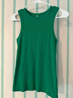 Girls' Green Ribbed Tank Top - Kids Shirts & Tops